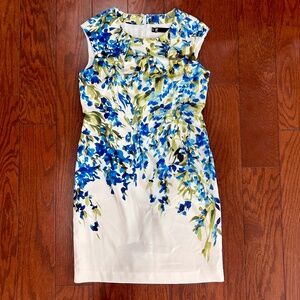 Leslie Fay white floral dress bridal brunch spring garden Easter outfit
